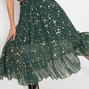 Christmas Star Green Tea Party Skirt